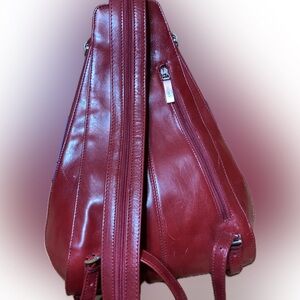 Hobo International Leather Sling Back Backpack Zipper Adjustable